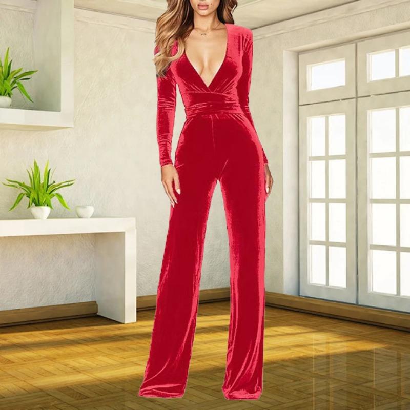 Women V Neck Long Sleeve Velvet Wrap Jumpsuit With Waist Tie Wide Leg S красный
Women V Neck Long Sleeve Velvet Wrap Jumpsuit With Waist Tie Wide Leg S красный