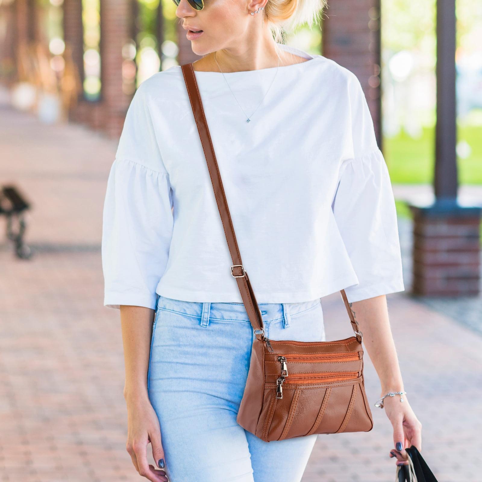 Женская сумка из мягкой кожи, сумка через плечо на одно плечо, модная повседневная сумка One Size коричневый