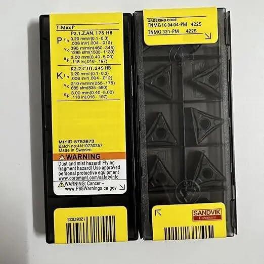 Original Sandvik / TNMG 160404-PM 4225 / CNC lathe carbide blade 10 PCS
Original Sandvik / TNMG 160404-PM 4225 / CNC lathe carbide blade 10 PCS