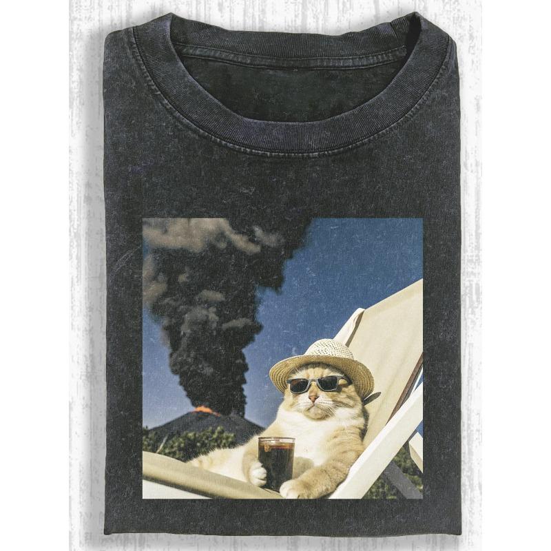 European sizes Washed Printed, Cat Volcano Party Theme | Premium Quilted Vintage Style, Ideal for Everyday Use, Relaxed Fit, Round Neckline 5XL чорний
European sizes Washed Printed, Cat Volcano Party Theme | Premium Quilted Vintage Style, Ideal for Everyday Use, Relaxed Fit, Round Neckline 5XL чорний