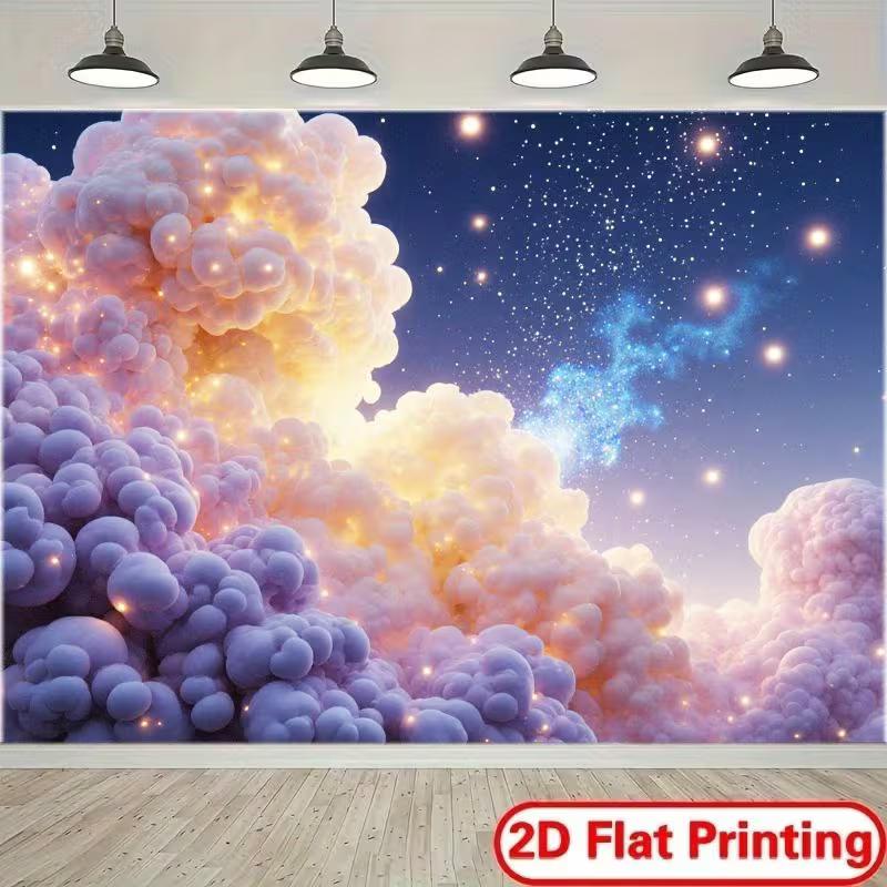 2D Cosmic Themed Tapestry, Bubbly Pastel Cloudscape with Magical Glow and Stars 47.2x31.5inch/120*80cm
2D Cosmic Themed Tapestry, Bubbly Pastel Cloudscape with Magical Glow and Stars 47.2x31.5inch/120*80cm