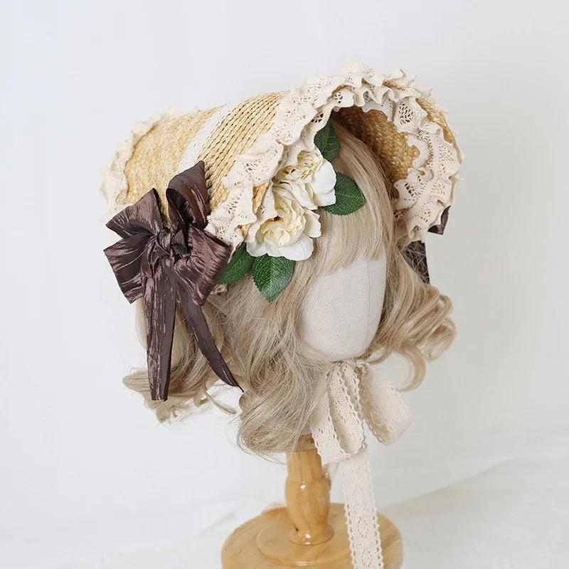 Women Vintage Victorian Lolita Flat Bonnet Cap Handmade Princess Lace Flower Sweet Straw Hat Girls Gorgeous Elegant Headwear
Women Vintage Victorian Lolita Flat Bonnet Cap Handmade Princess Lace Flower Sweet Straw Hat Girls Gorgeous Elegant Headwear
