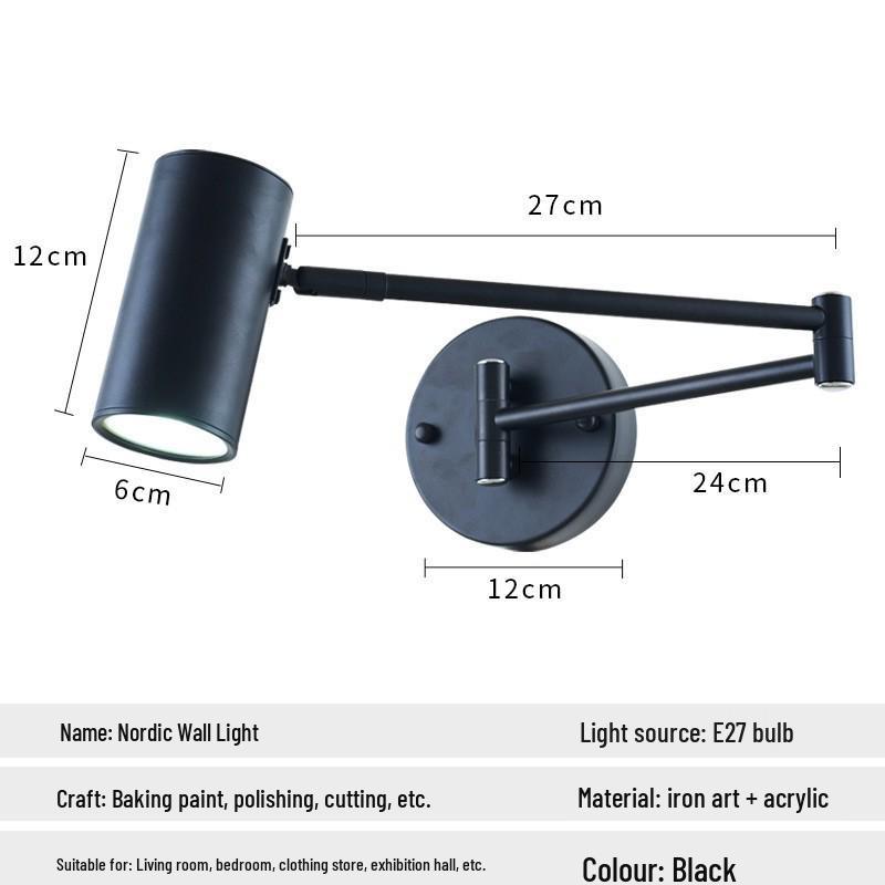 Минималистичный настенный светильник с двойным поворотным кронштейном и регулируемым светодиодным светом для спальни или кабинета With LED white light чёрный
Минималистичный настенный светильник с двойным поворотным кронштейном и регулируемым светодиодным светом для спальни или кабинета With LED white light чёрный