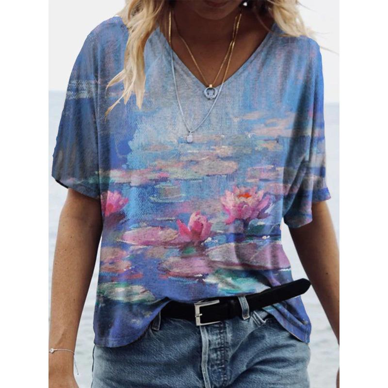 Футболка с короткими рукавами с принтом «Летний пейзаж, цветы, растения» на 3D-принте, женская свободная футболка с короткими рукавами и V-образным вырезом XS
Футболка с короткими рукавами с принтом «Летний пейзаж, цветы, растения» на 3D-принте, женская свободная футболка с короткими рукавами и V-образным вырезом XS