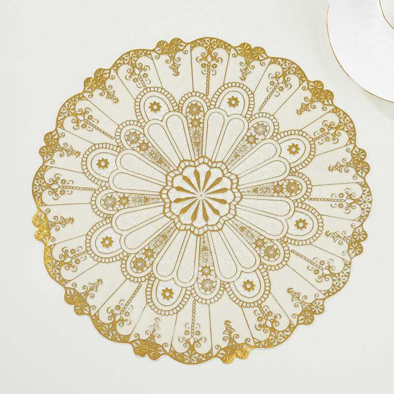 4PCS PVC Hot Stamping Cup Mat Household Bowl Mat Vase Mat Heat-insulating Fabric Dining Table Mat 30cm round * 4 pieces
4PCS PVC Hot Stamping Cup Mat Household Bowl Mat Vase Mat Heat-insulating Fabric Dining Table Mat 30cm round * 4 pieces