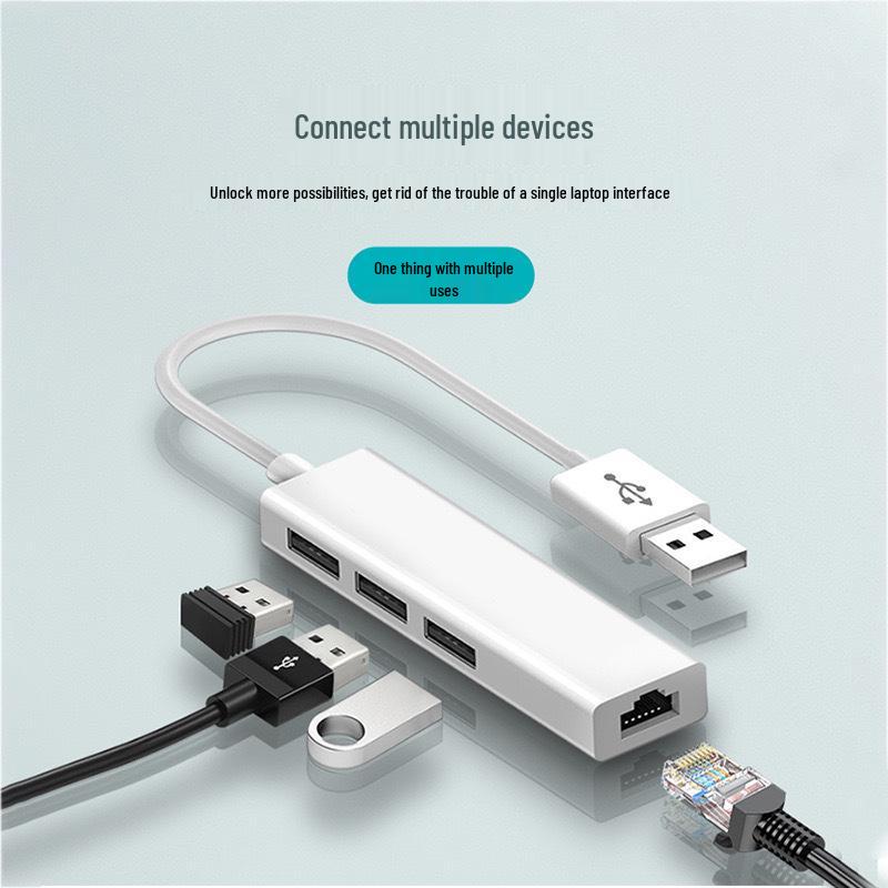 USB to RJ45 Adapter with USB 2.0 Hub and Gigabit Ethernet
USB to RJ45 Adapter with USB 2.0 Hub and Gigabit Ethernet