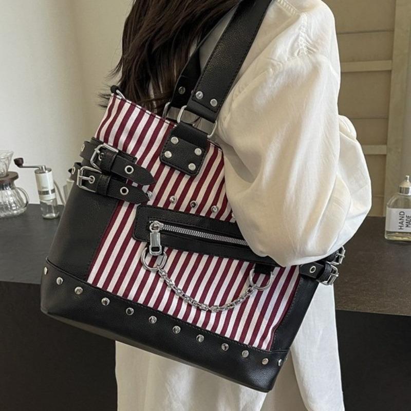 Large-capacity Single-shoulder Side-pouch Tote Bag with Rivets for Carrying червоний
Large-capacity Single-shoulder Side-pouch Tote Bag with Rivets for Carrying червоний