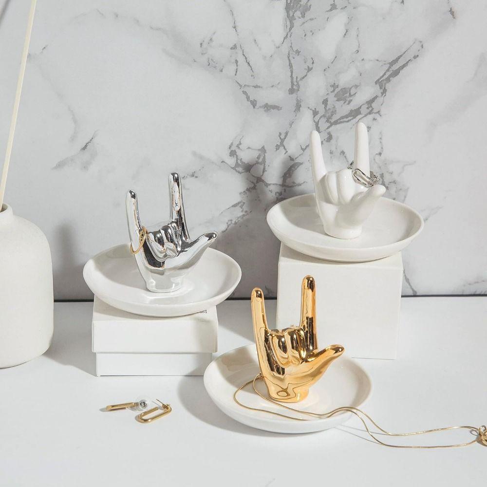Nordic Ceramic Jewelry Plate Light Luxury Hand Storage Tray Gesture Ring Stand Dressing срібний
Nordic Ceramic Jewelry Plate Light Luxury Hand Storage Tray Gesture Ring Stand Dressing срібний