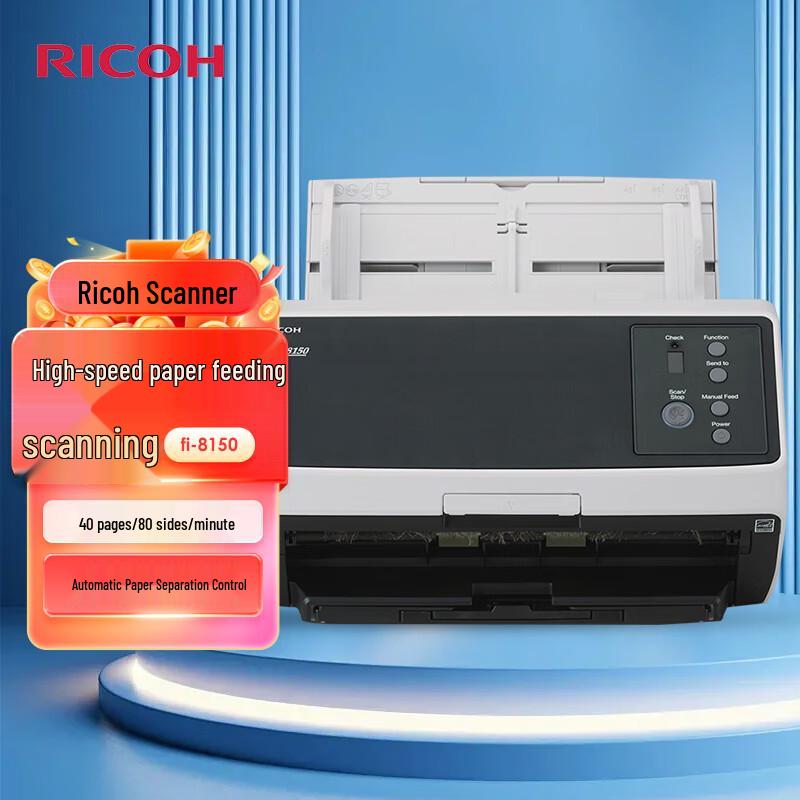 Ricoh FI-8150 A4 High-Speed Color Duplex Network Scanner CN plug (adapter included)
Ricoh FI-8150 A4 High-Speed Color Duplex Network Scanner CN plug (adapter included)