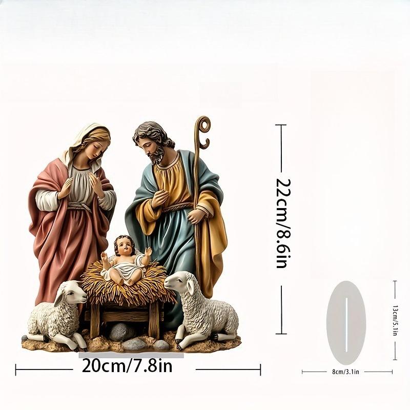 Scene Nativity Figurine - Serene Mary, Joseph & Baby Jesus with Lamb, Acrylic Desk Decor, Four Seasons Decoration, novelty Home Decor 20*22cm
Scene Nativity Figurine - Serene Mary, Joseph & Baby Jesus with Lamb, Acrylic Desk Decor, Four Seasons Decoration, novelty Home Decor 20*22cm