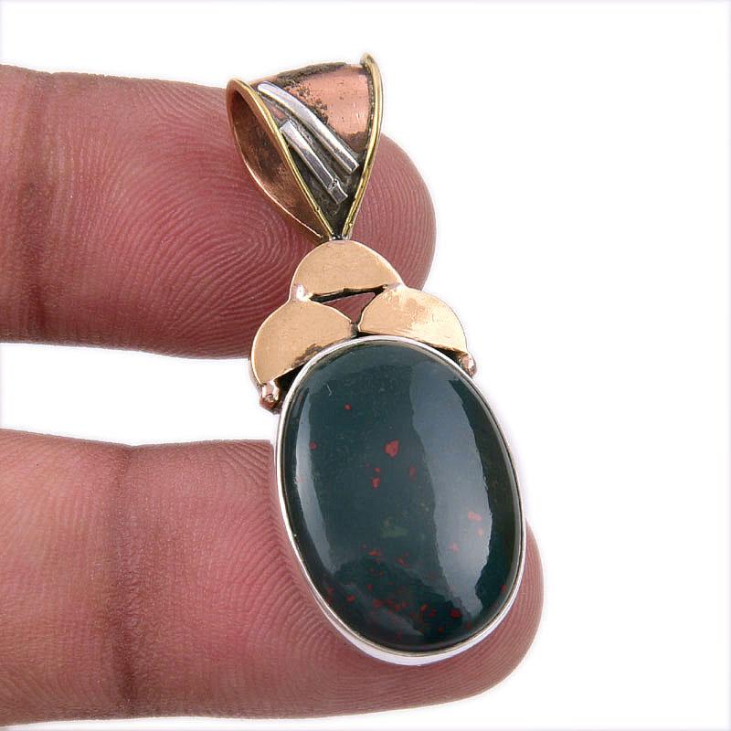 Natural Bloodstone 925 Solid Sterling Silver Jewelry TwoTone Pendant 1.50 i0G84
Natural Bloodstone 925 Solid Sterling Silver Jewelry TwoTone Pendant 1.50 i0G84