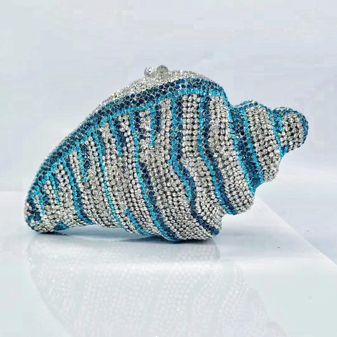 Blue /Silver Gold Rhinestone Bag Formal Clutches Crystal Handbags Customized Color Diamond Women Prom Dinner Purses Conch Minaud 21cmX12cmX8cm
Blue /Silver Gold Rhinestone Bag Formal Clutches Crystal Handbags Customized Color Diamond Women Prom Dinner Purses Conch Minaud 21cmX12cmX8cm
