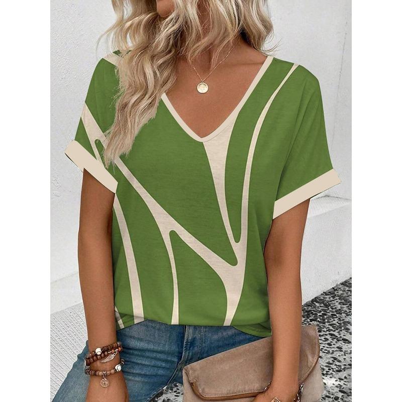 Women s Vintage Geometric Color Block Graphic V Neck T Shirt, Short Sleeve Long Tops for Daily Casual Wear Spring & Summer S
Women s Vintage Geometric Color Block Graphic V Neck T Shirt, Short Sleeve Long Tops for Daily Casual Wear Spring & Summer S