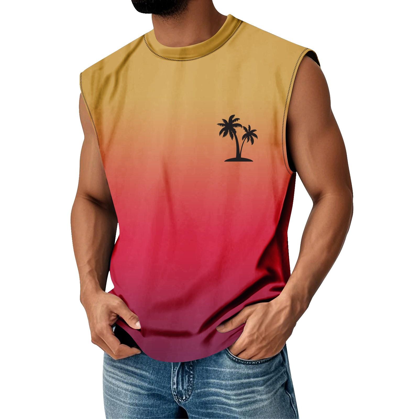 Мужская летняя футболка без рукавов с круглым вырезом и градиентным рисунком в спортивном повседневном стиле M красный
Мужская летняя футболка без рукавов с круглым вырезом и градиентным рисунком в спортивном повседневном стиле M красный