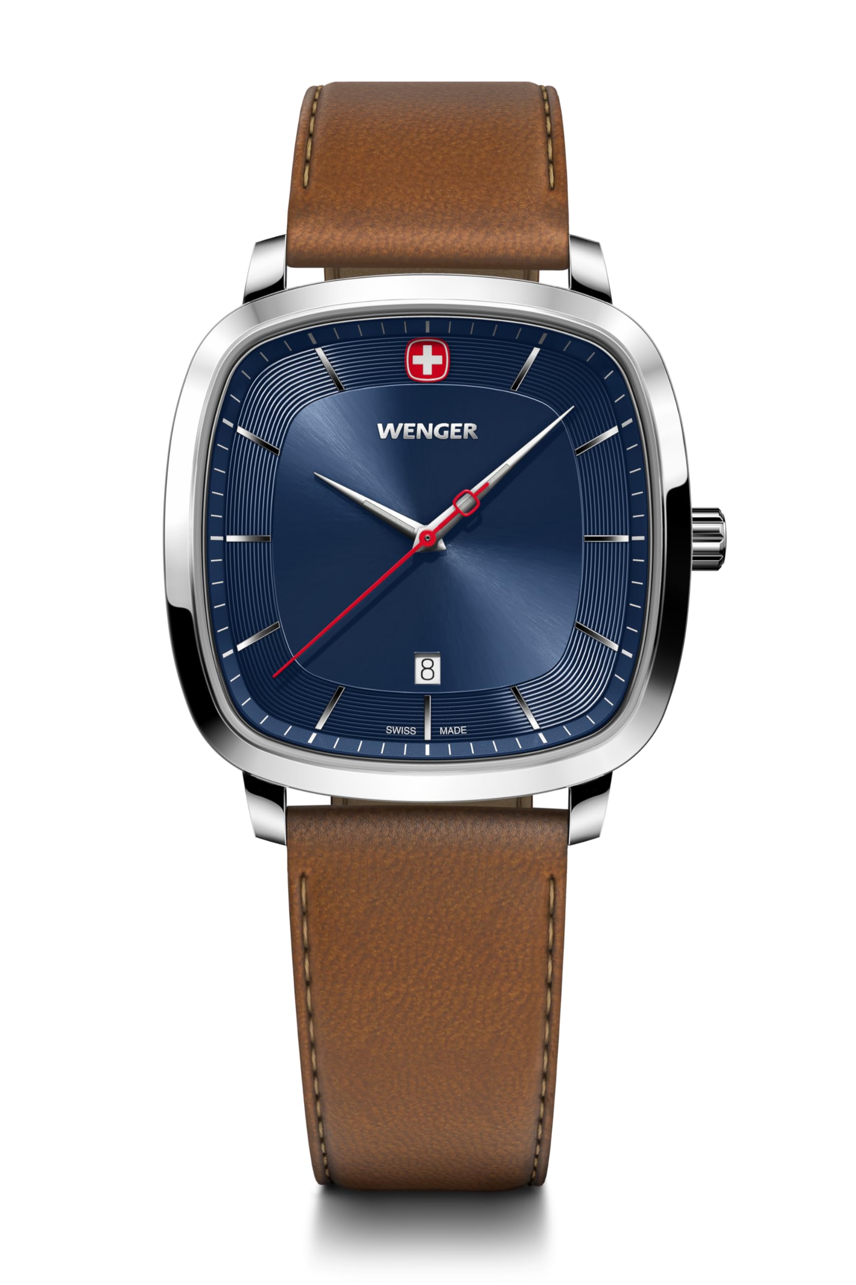 WENGER VINTAGE CLASSIC Watch Stainless Steel Case Blue Dial Brown Recycled Leather Strap Quartz 50m Water Resistant Gift Analog Men s (316L) синій 
WENGER VINTAGE CLASSIC Watch Stainless Steel Case Blue Dial Brown Recycled Leather Strap Quartz 50m Water Resistant Gift Analog Men s (316L) синій