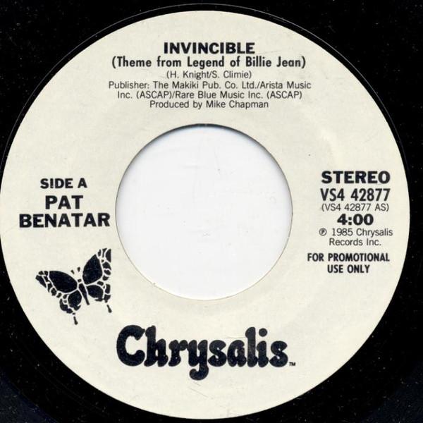 7inch Record PAT BENATAR - Invincible (Theme From The Legend O VS442877PROMO Chrysalis 1985 US Rock Used
7inch Record PAT BENATAR - Invincible (Theme From The Legend O VS442877PROMO Chrysalis 1985 US Rock Used