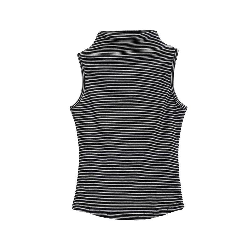Women s Retro High Neck Sleeveless Striped Spicy Girl Slim Fit Stretchy Summer Vest Top Small
Women s Retro High Neck Sleeveless Striped Spicy Girl Slim Fit Stretchy Summer Vest Top Small
