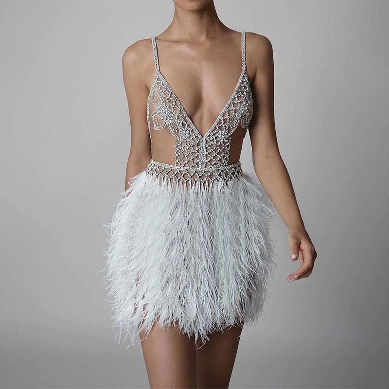 Evening Dress Spring and Summer New Arrival Fashion Women s Sling V Neck Feather Dress Sexy Party Evening Dress Image color XXXL
Evening Dress Spring and Summer New Arrival Fashion Women s Sling V Neck Feather Dress Sexy Party Evening Dress Image color XXXL