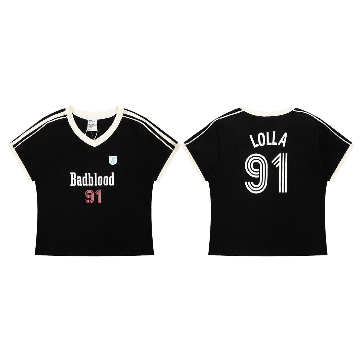 Korean Badblood American Retro Spicy Girl V-Neck Jersey, Women s Sporty Slim Fit Short Sleeve, Number 91 Design Small
Korean Badblood American Retro Spicy Girl V-Neck Jersey, Women s Sporty Slim Fit Short Sleeve, Number 91 Design Small
