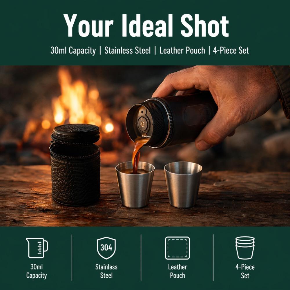 4pcs Black PU-Leather Case Stainless Steel Mug Silver Beer Mug Whiskey Tumbler Cups Travel Use
4pcs Black PU-Leather Case Stainless Steel Mug Silver Beer Mug Whiskey Tumbler Cups Travel Use