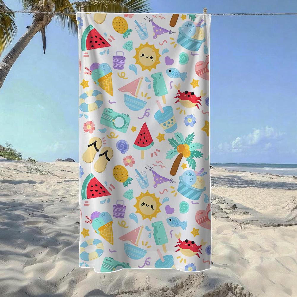Summer Sketch & Watermelon & Toucan Patchwork Beach Towel, Soft Durable Quick-Drying, Ideal For Summer Beach, Swimming & Camping W40*H60(CM)
Summer Sketch & Watermelon & Toucan Patchwork Beach Towel, Soft Durable Quick-Drying, Ideal For Summer Beach, Swimming & Camping W40*H60(CM)