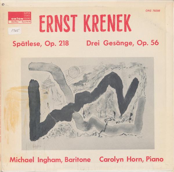 LP Record ERNST KRENEK - Spältese Op. 218, Drei Gesänge Op. ORS78298 Orion 1978 US Classical Used
LP Record ERNST KRENEK - Spältese Op. 218, Drei Gesänge Op. ORS78298 Orion 1978 US Classical Used
