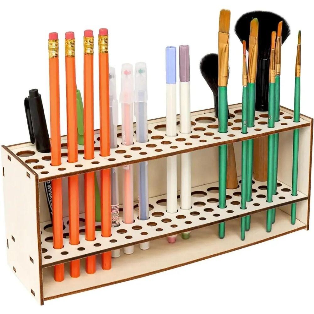 Wooden Frame Watercolor Brush Rack Multihole Makeup Brushes Shelf Art Brush Organizer Pen Holder-Style C
Wooden Frame Watercolor Brush Rack Multihole Makeup Brushes Shelf Art Brush Organizer Pen Holder-Style C