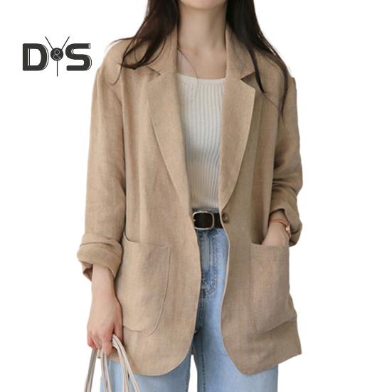 Корейский стиль женский костюм с длинными рукавами и лацканами, пальто, дизайн с карманами, однотонный однотонный пиджак свободного покроя, тонкий блейзер, рабочая одежда XL коричневый
Корейский стиль женский костюм с длинными рукавами и лацканами, пальто, дизайн с карманами, однотонный однотонный пиджак свободного покроя, тонкий блейзер, рабочая одежда XL коричневый