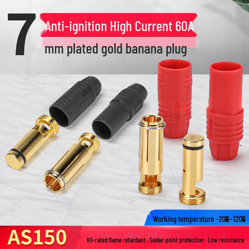 7mm Gold-Plated AS150 60A Spark-Proof RC ESC Connector Pair AS150-M Male Plug - Red
7mm Gold-Plated AS150 60A Spark-Proof RC ESC Connector Pair AS150-M Male Plug - Red
