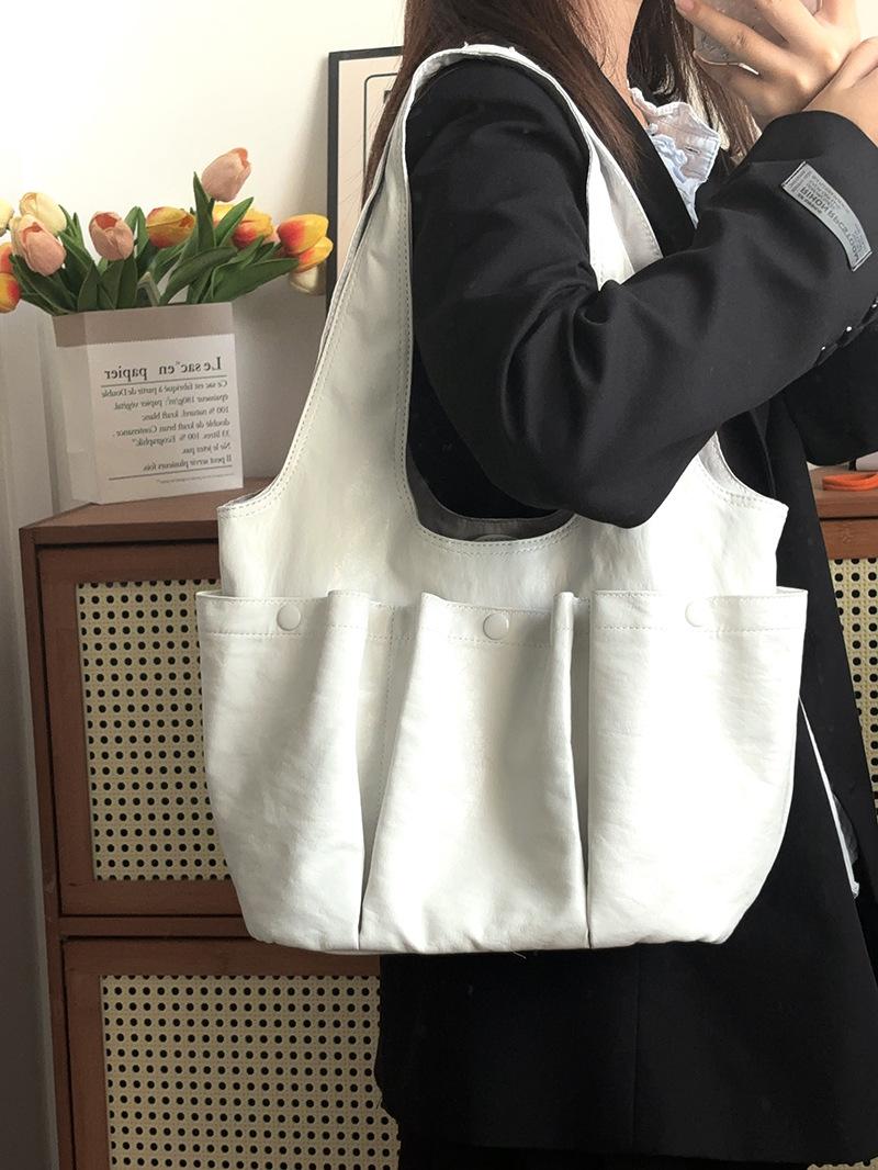 Solid Color Multi-Pocket Handbag Women PU Leather Designer Luxury Shoulder Bags Ladies Large Capacity Harajuku Underarm Tote Bag 27x29x15cm белый
Solid Color Multi-Pocket Handbag Women PU Leather Designer Luxury Shoulder Bags Ladies Large Capacity Harajuku Underarm Tote Bag 27x29x15cm белый