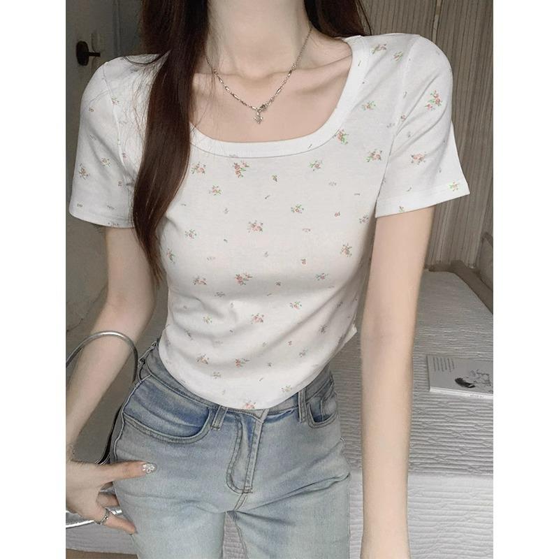 bm pure desire floral summer short-sleeved T-shirt generous collar hem curved slim and thin daily versatile short top XL білий
bm pure desire floral summer short-sleeved T-shirt generous collar hem curved slim and thin daily versatile short top XL білий