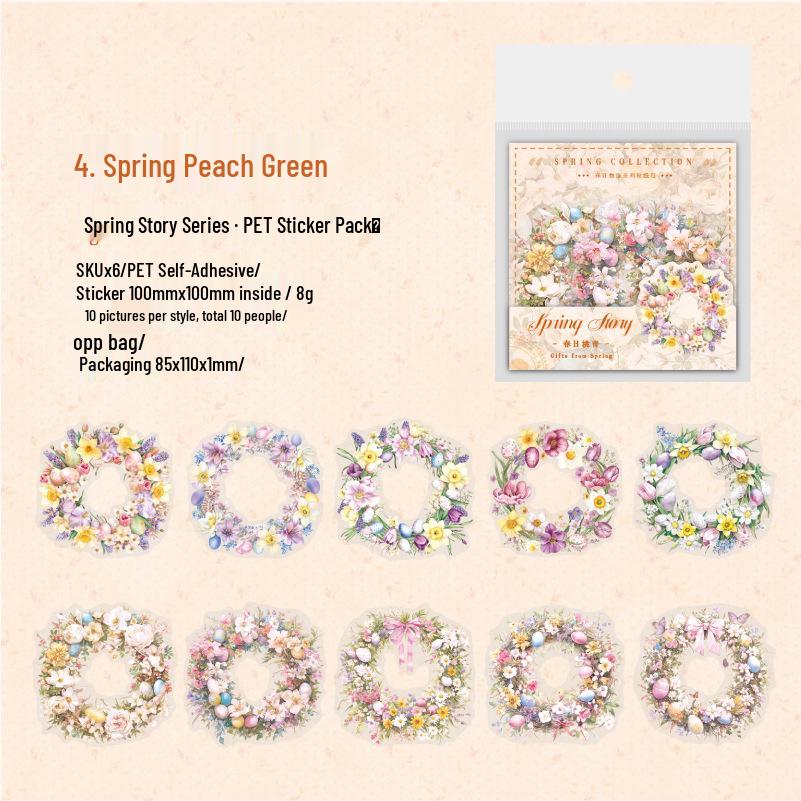 Yanji Spring Story PET Sticker Pack: Wreath Girl, Journal Decoration, Plant Bouquet Collage
Yanji Spring Story PET Sticker Pack: Wreath Girl, Journal Decoration, Plant Bouquet Collage