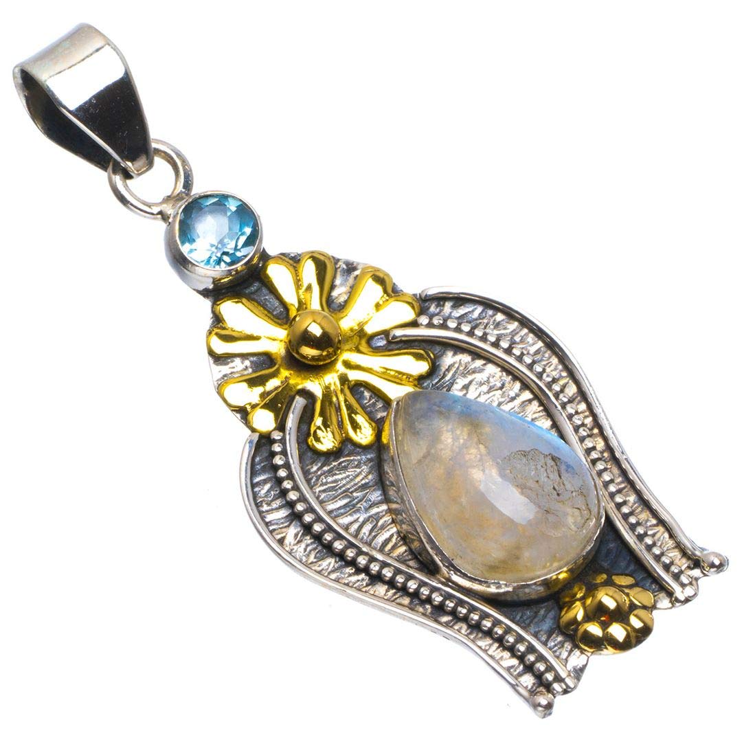 StarGems Natural Two Tones Rainbow Moonstone and Blue Topaz 925 Sterling Silver Pendant 2 B3876
StarGems Natural Two Tones Rainbow Moonstone and Blue Topaz 925 Sterling Silver Pendant 2 B3876
