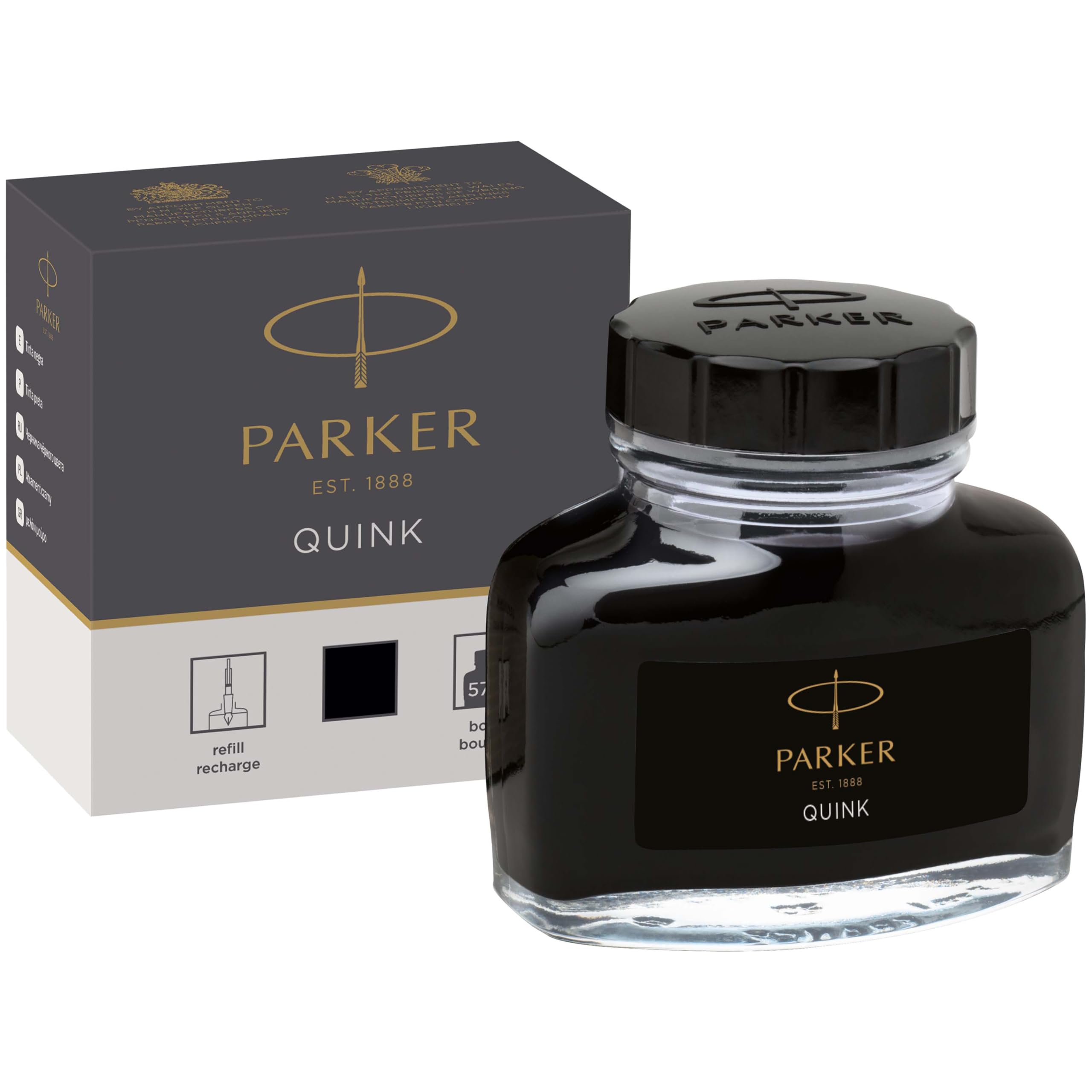 Чорнило в пляшці PARKER Quink Чорне Оригінальний імпортний продукт 1950375 На водній основі чорний
Чорнило в пляшці PARKER Quink Чорне Оригінальний імпортний продукт 1950375 На водній основі чорний