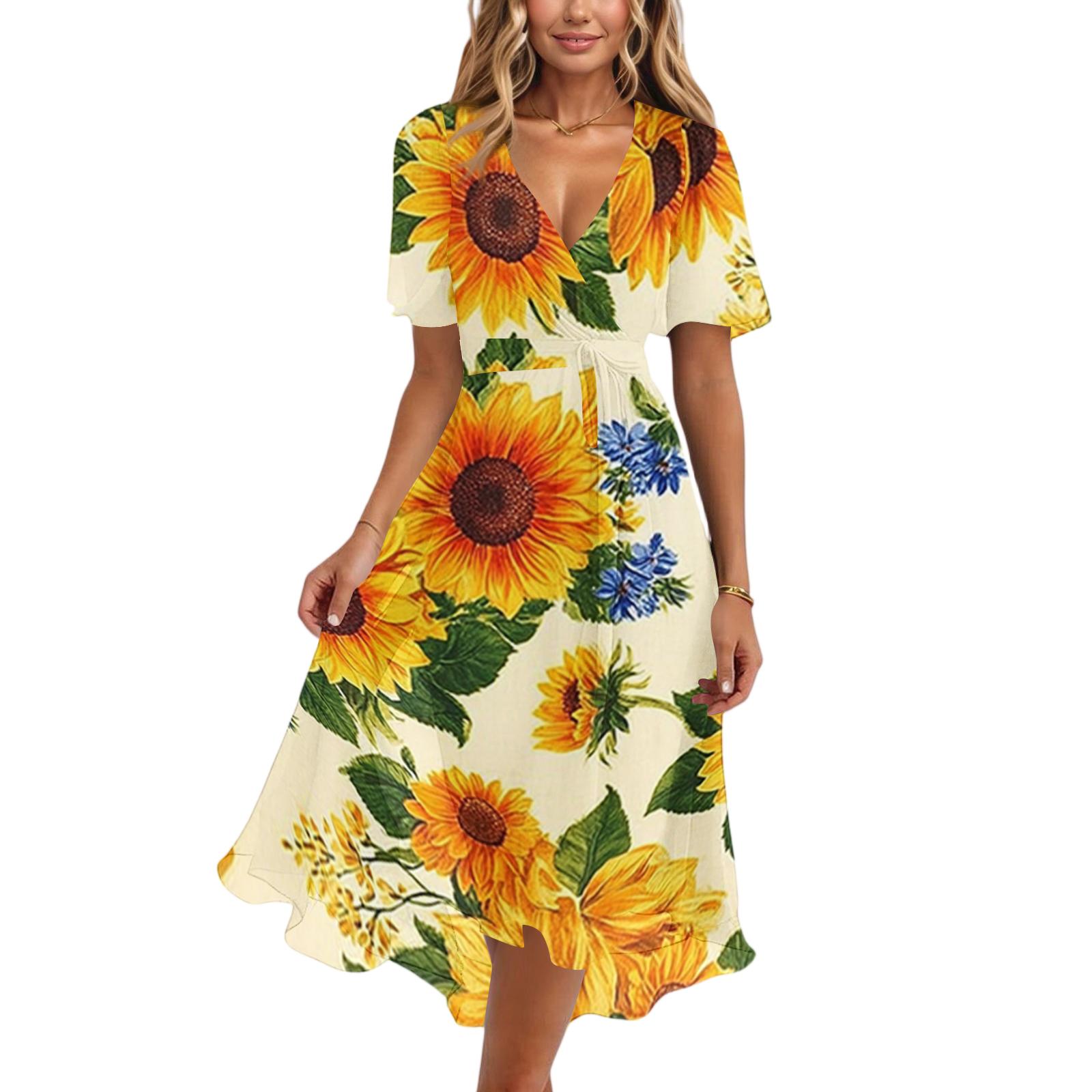 Women s fashion casual V-neck short sleeve printed dress XL
Women s fashion casual V-neck short sleeve printed dress XL