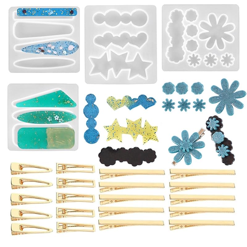 Samcos hair clip silicone mold UV resin type long strip type hairpin shape DIY handmade resin crafts handmade accessories Comes with 20 metal clips
Samcos hair clip silicone mold UV resin type long strip type hairpin shape DIY handmade resin crafts handmade accessories Comes with 20 metal clips
