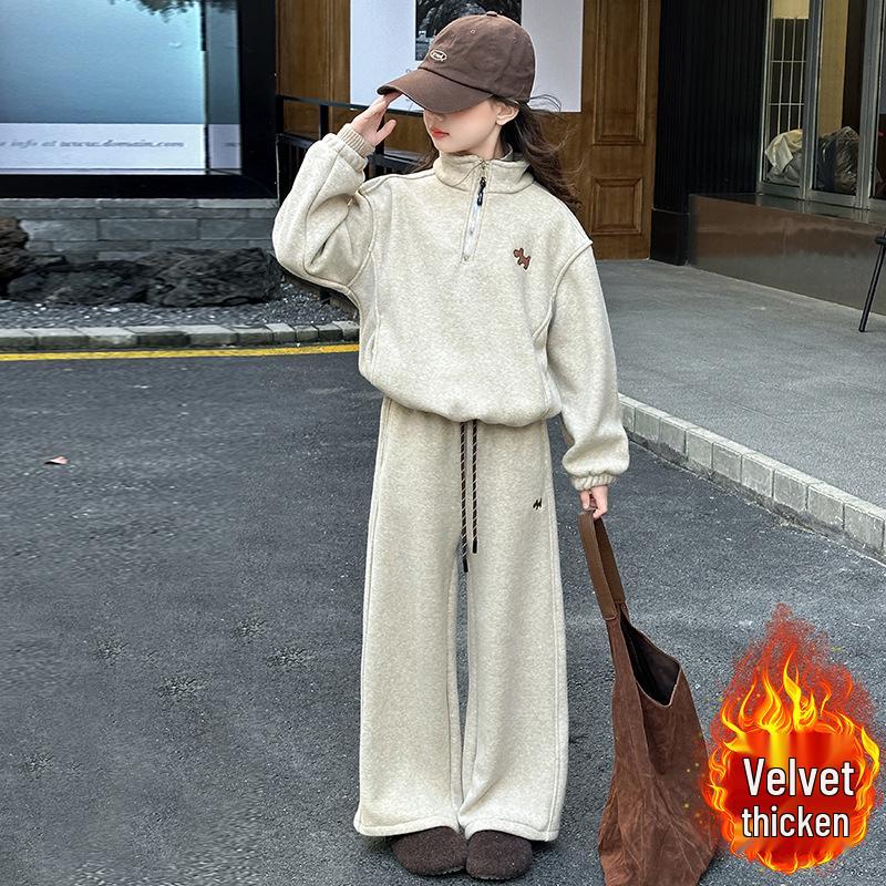 Girls Korean Style Winter Fleece Sweatshirt & Sweatpants Two-Piece Set 170 cm
Girls Korean Style Winter Fleece Sweatshirt & Sweatpants Two-Piece Set 170 cm