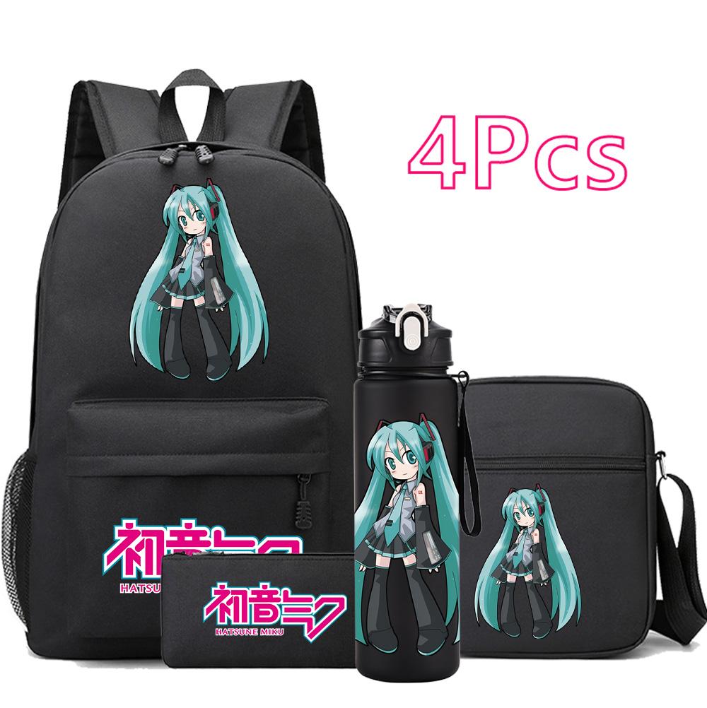 4Pcs/set Anime Hatsune Miku Printed Backpack Bookbag Shoulder Bag Case Bag with 750Ml Water Bottler for Boy Girl Large Capacity Waterproof Schoolbag
4Pcs/set Anime Hatsune Miku Printed Backpack Bookbag Shoulder Bag Case Bag with 750Ml Water Bottler for Boy Girl Large Capacity Waterproof Schoolbag