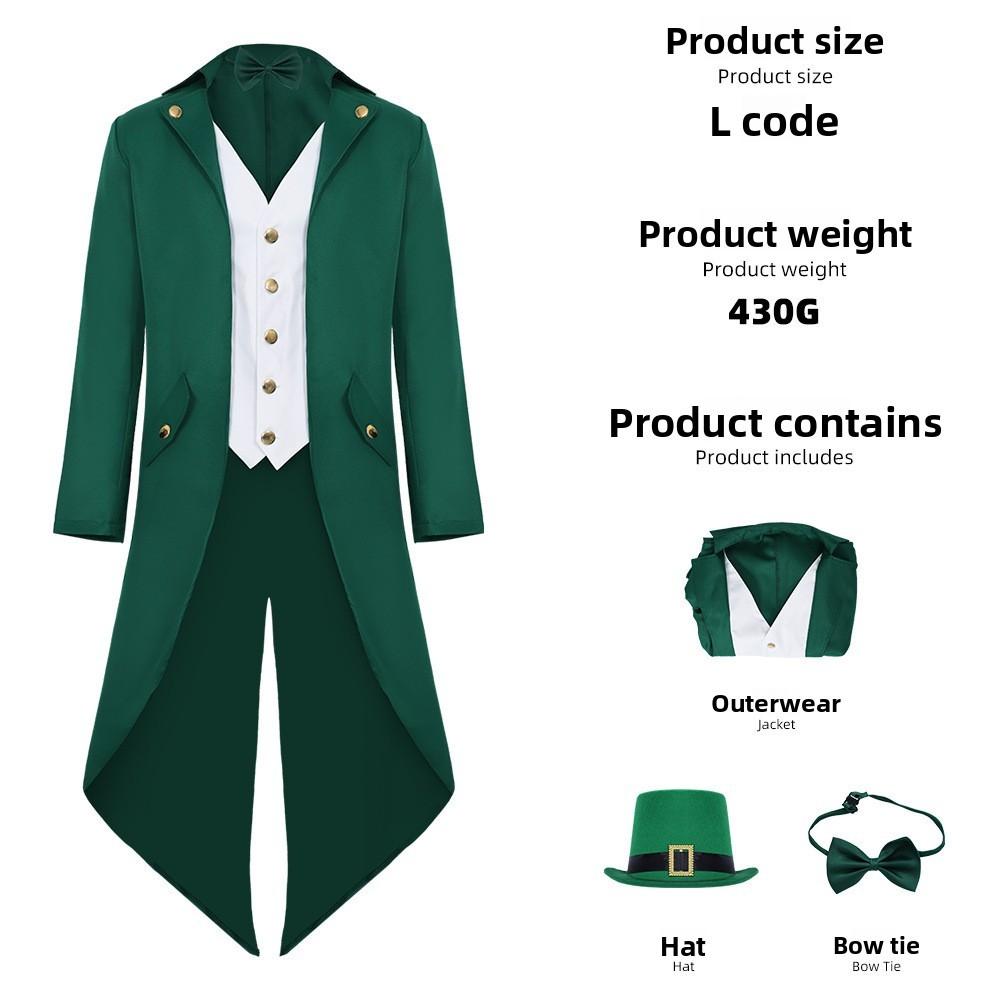 Irish Saint Patricks Day Mens Tuxedo Suit With Top Hat And Cane For Stage Performances Tuxedo Suit,XXXL
Irish Saint Patricks Day Mens Tuxedo Suit With Top Hat And Cane For Stage Performances Tuxedo Suit,XXXL