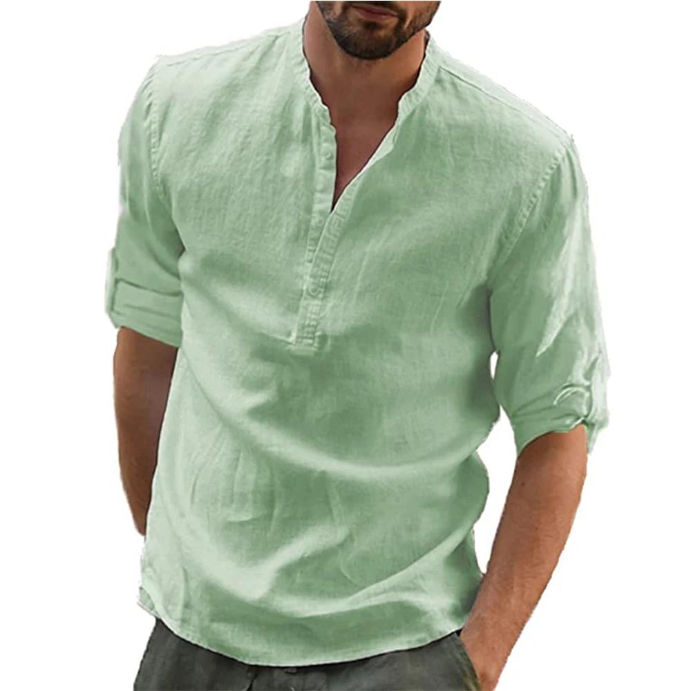 Cotton Linen Hot Sale Men s Long-Sleeved Shirts Summer Solid Color Stand-Up Collar Casual Beach Style Plus Size Linen Man Tops 3XL зелений
Cotton Linen Hot Sale Men s Long-Sleeved Shirts Summer Solid Color Stand-Up Collar Casual Beach Style Plus Size Linen Man Tops 3XL зелений