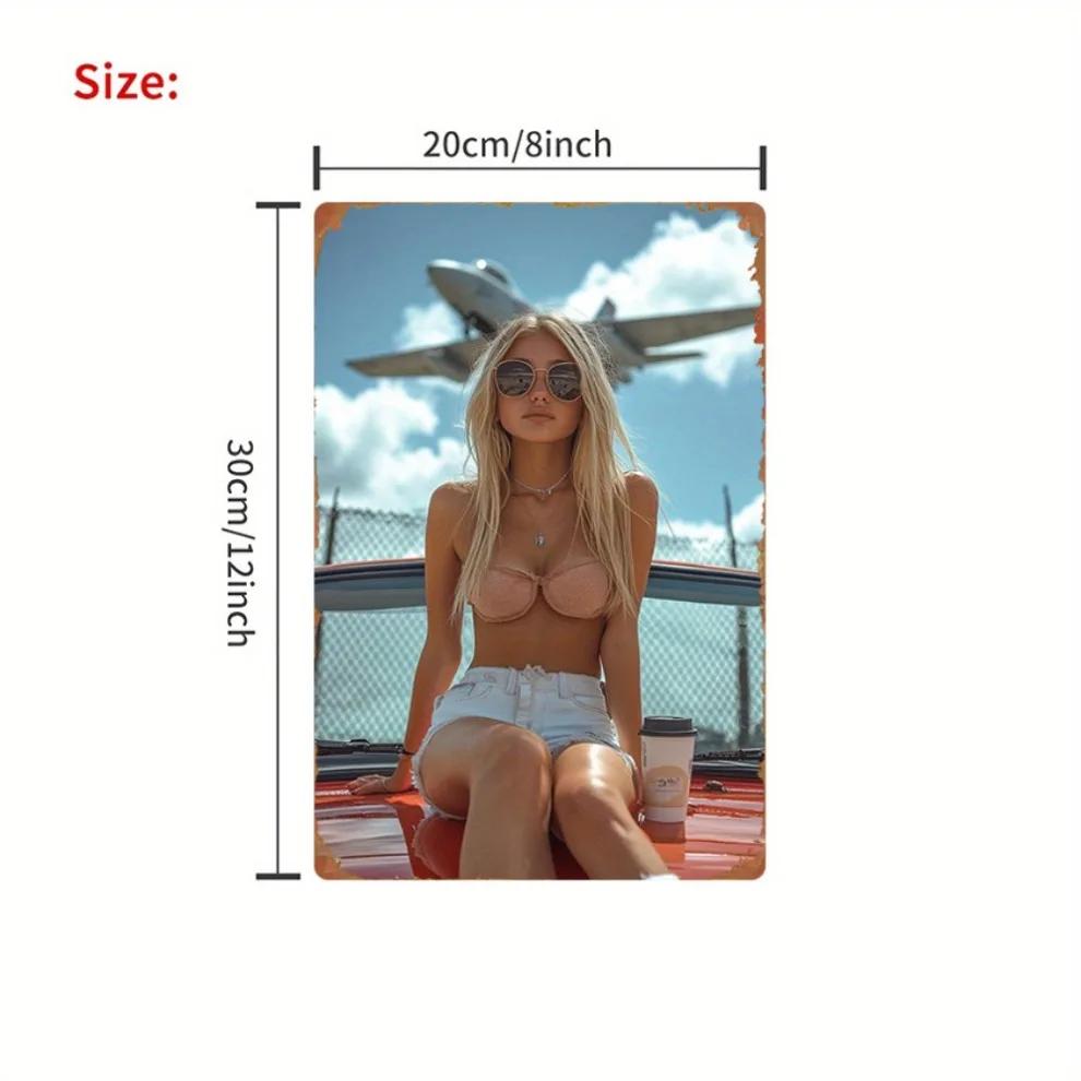 Вінтажна металева настінна art-панель Авіація 8x12 дюймів, Ретро-постер з літаком і дівчиною в бікіні, Легко вішається Залізне деко для спальні, вітальні, дому 20x30cm(7.8x11.8inch)
Вінтажна металева настінна art-панель Авіація 8x12 дюймів, Ретро-постер з літаком і дівчиною в бікіні, Легко вішається Залізне деко для спальні, вітальні, дому 20x30cm(7.8x11.8inch)