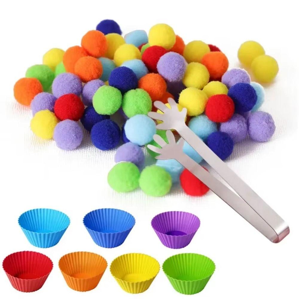 Creative Hairball Skill Learning Toy Rainbow Counting Pompoms Pompoms Tweezers Toy Chidlren Gifts Set 1
Creative Hairball Skill Learning Toy Rainbow Counting Pompoms Pompoms Tweezers Toy Chidlren Gifts Set 1