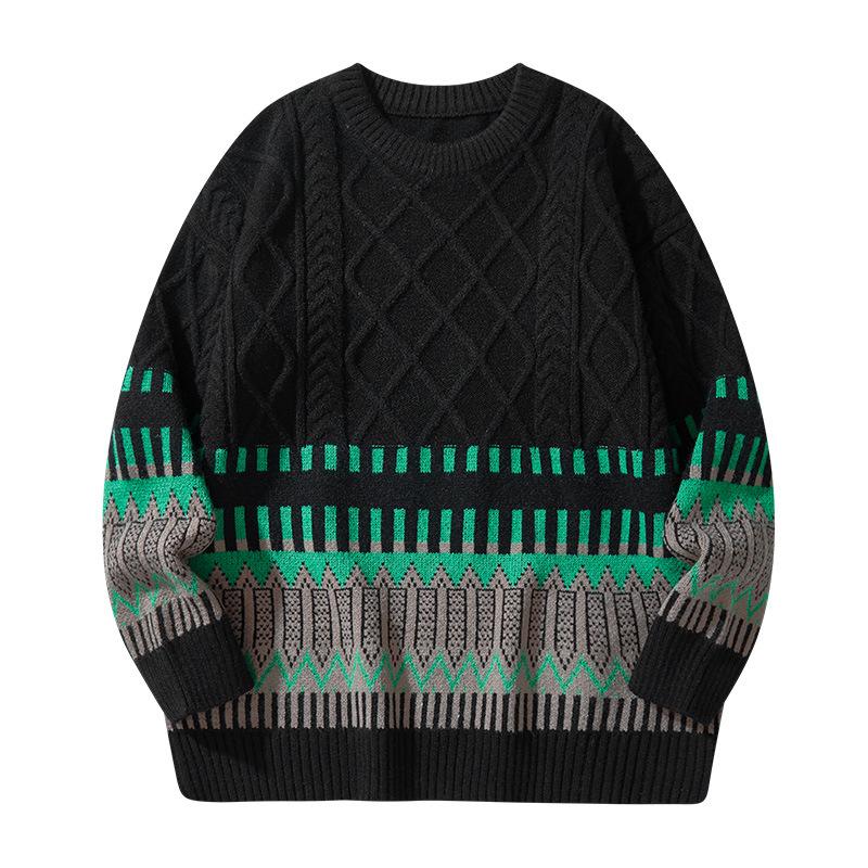 Мужской повседневный модный вязаный свитер с цветными жаккардовыми вставками, индивидуальный универсальный свитер XXL чёрный
Мужской повседневный модный вязаный свитер с цветными жаккардовыми вставками, индивидуальный универсальный свитер XXL чёрный
