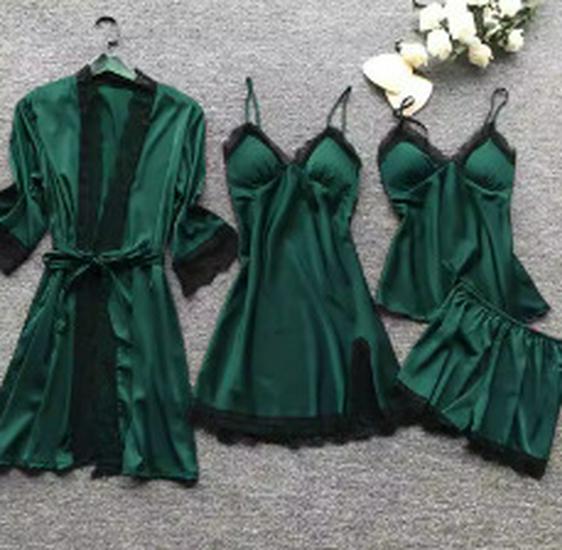 European & American Summer Pajamas: Sexy 4-Piece Korean Style Women s Camisole Set with Chest Pads XL
European & American Summer Pajamas: Sexy 4-Piece Korean Style Women s Camisole Set with Chest Pads XL