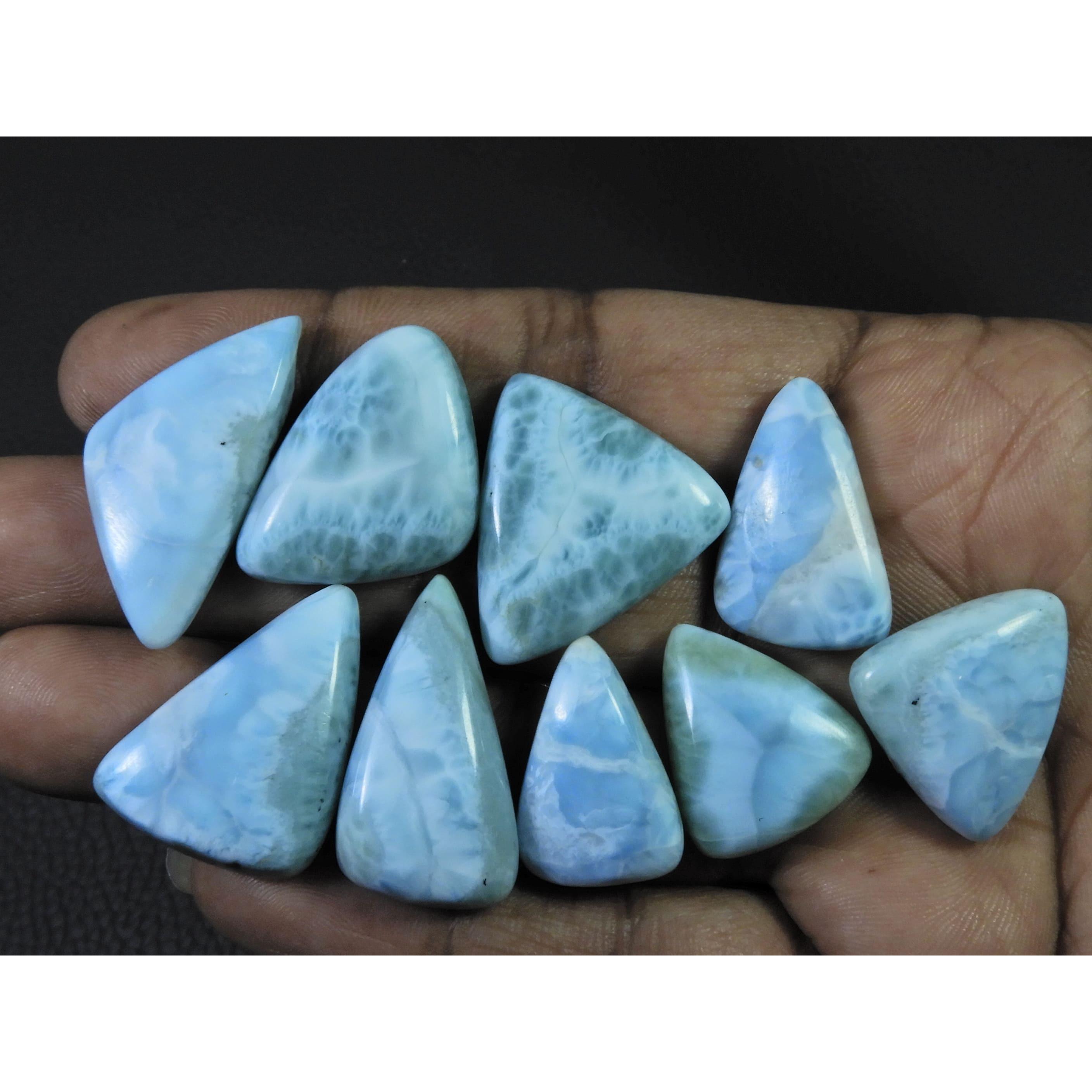 222Cts. Natural Larimar Pectolite Fancy Cabochon Loose Gemstone 09 Pcs Lot C-849
222Cts. Natural Larimar Pectolite Fancy Cabochon Loose Gemstone 09 Pcs Lot C-849