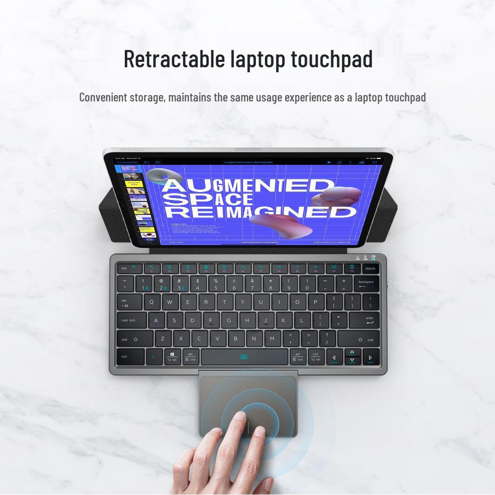 Portable Wireless Bluetooth Keyboard w/ PU Leather & Retractable Touchpad for Tablet, Phone, Computer чорний
Portable Wireless Bluetooth Keyboard w/ PU Leather & Retractable Touchpad for Tablet, Phone, Computer чорний