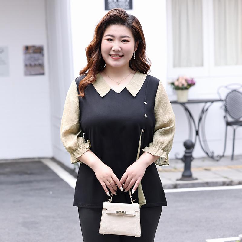 Большие размеры женские весенние новые пэчворк лацканы темперамент поддельные два топа 5XL чёрный
Большие размеры женские весенние новые пэчворк лацканы темперамент поддельные два топа 5XL чёрный