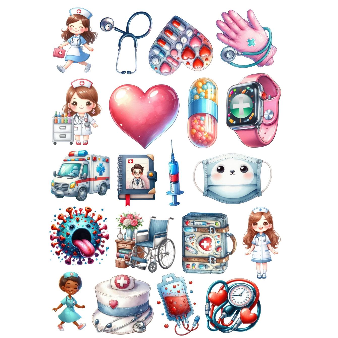 20pcs Cute nurse and doctor in daily life Sticker For Luggage Skateboard Phone Laptop Moto Bicycle Wall Guitar/DIY Scrapbooking білий
20pcs Cute nurse and doctor in daily life Sticker For Luggage Skateboard Phone Laptop Moto Bicycle Wall Guitar/DIY Scrapbooking білий