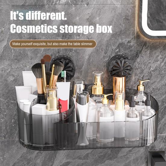 Wall-mounted Storage Box Makeup Brush Organizer Bathroom Storage Rack with Capacity 360-Degree Rotating Suction Cup B чистий/сірий
Wall-mounted Storage Box Makeup Brush Organizer Bathroom Storage Rack with Capacity 360-Degree Rotating Suction Cup B чистий/сірий