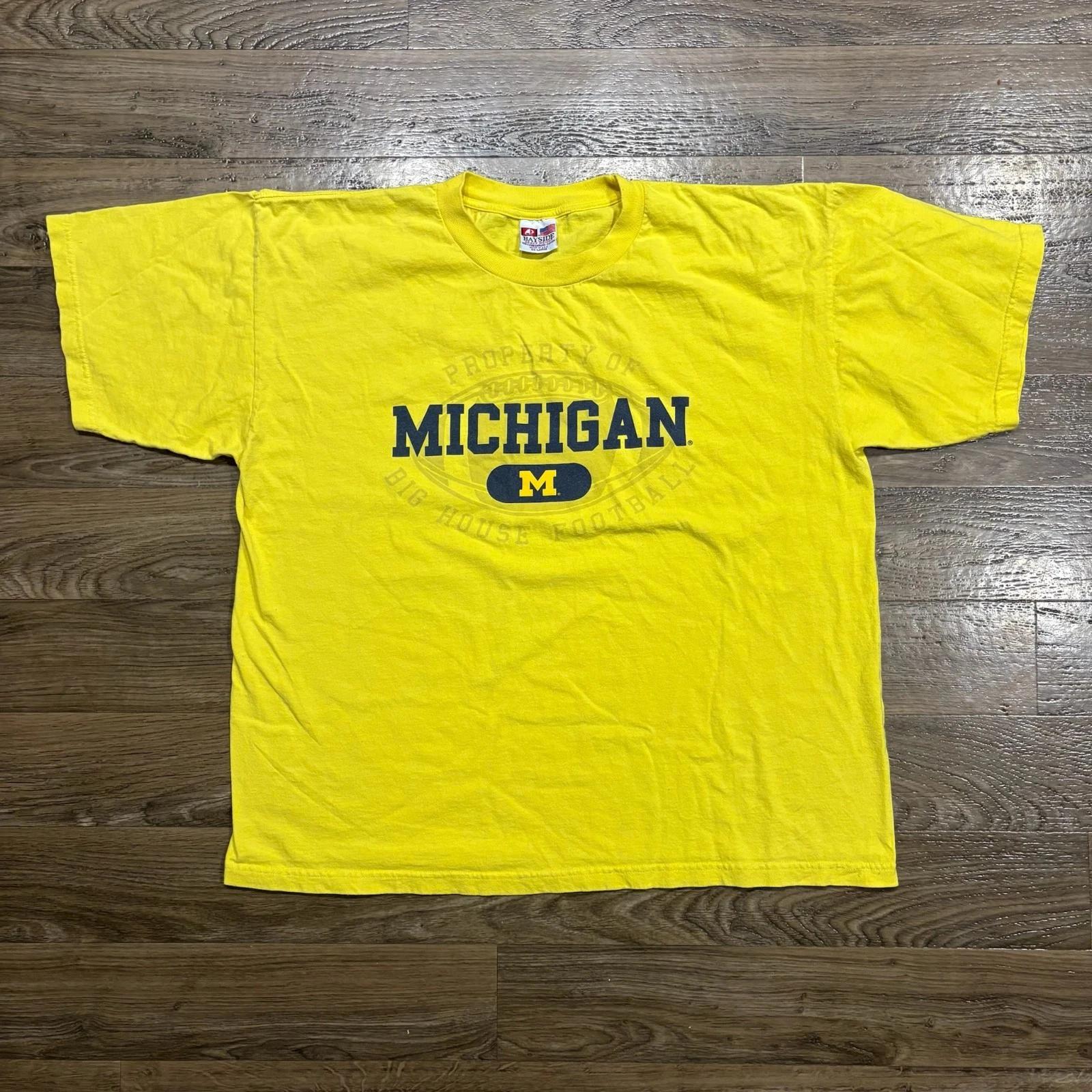 Y2K / Vintage Michigan Wolverines Big House Tee Bayside USA Tag Size 2XL Yellow L
Y2K / Vintage Michigan Wolverines Big House Tee Bayside USA Tag Size 2XL Yellow L